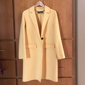 Zara yellow wool coat XS